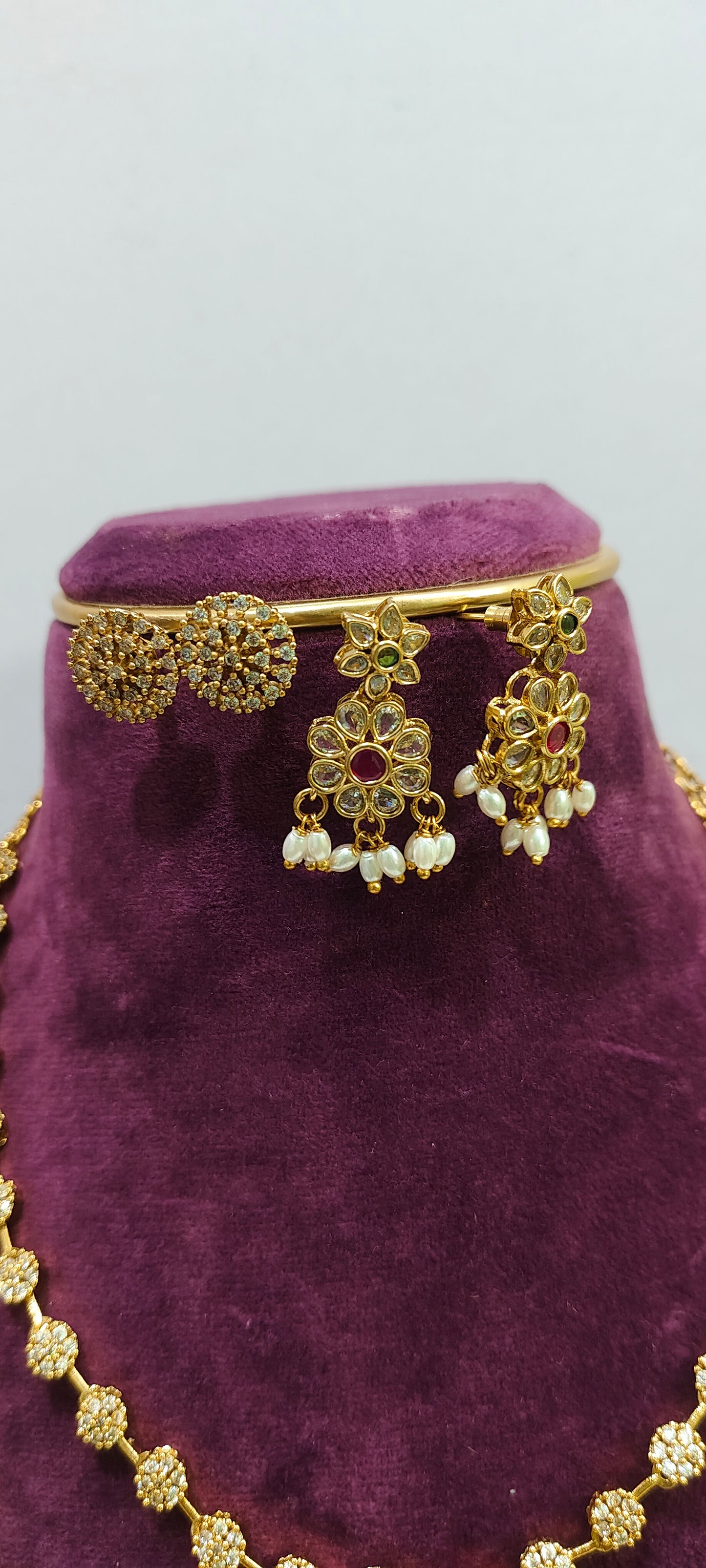 Premium rani haram with cute necklace combo