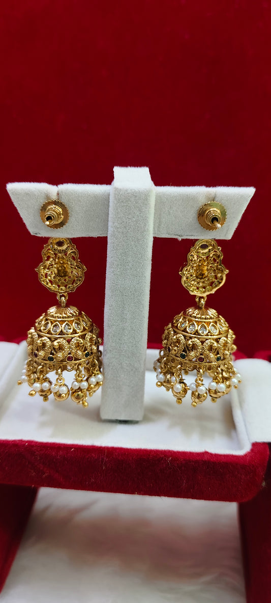 Premium nakshi length jumkas