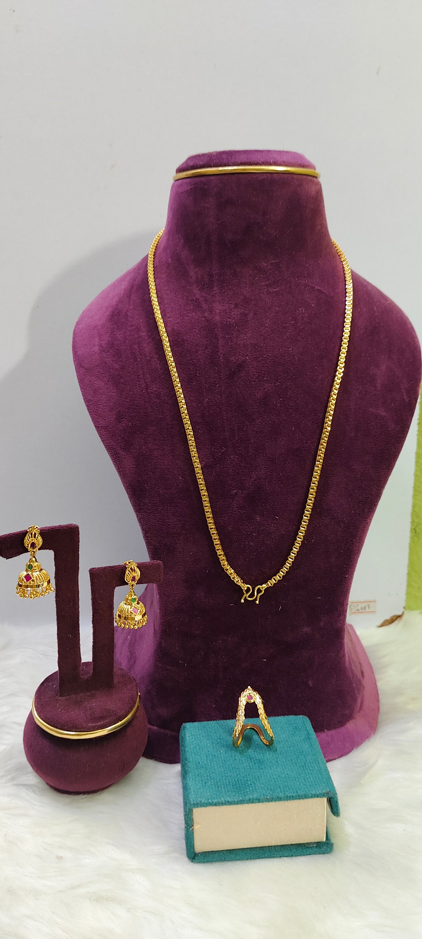 Premium 3 set combo ( 24" length Thali chain,vanki ring, jumkas)