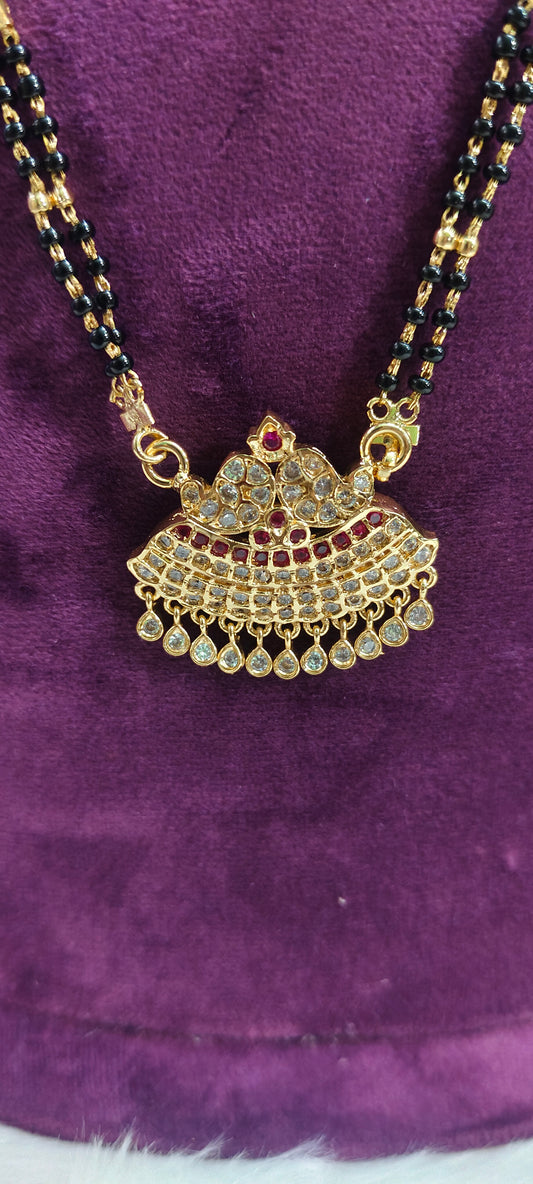 Pure panchaloham pendant with micro black beads (only pendent black beads)