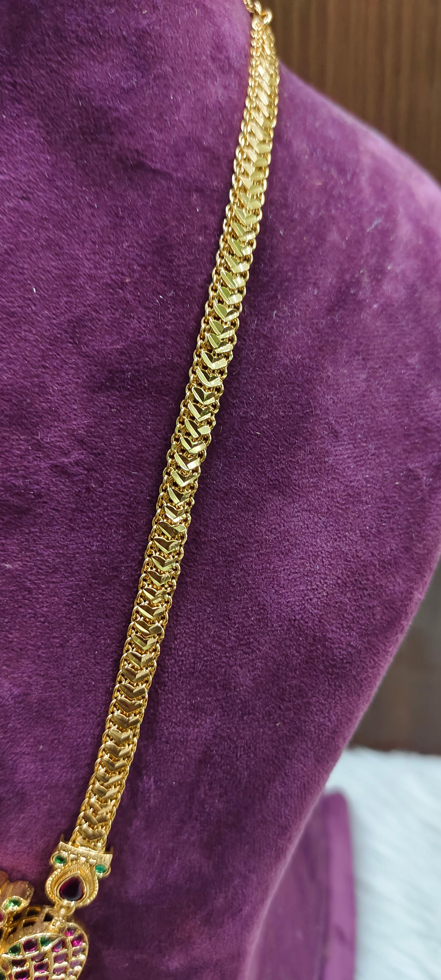 Pure panchaloham gandaberunda pendant chain with earrings