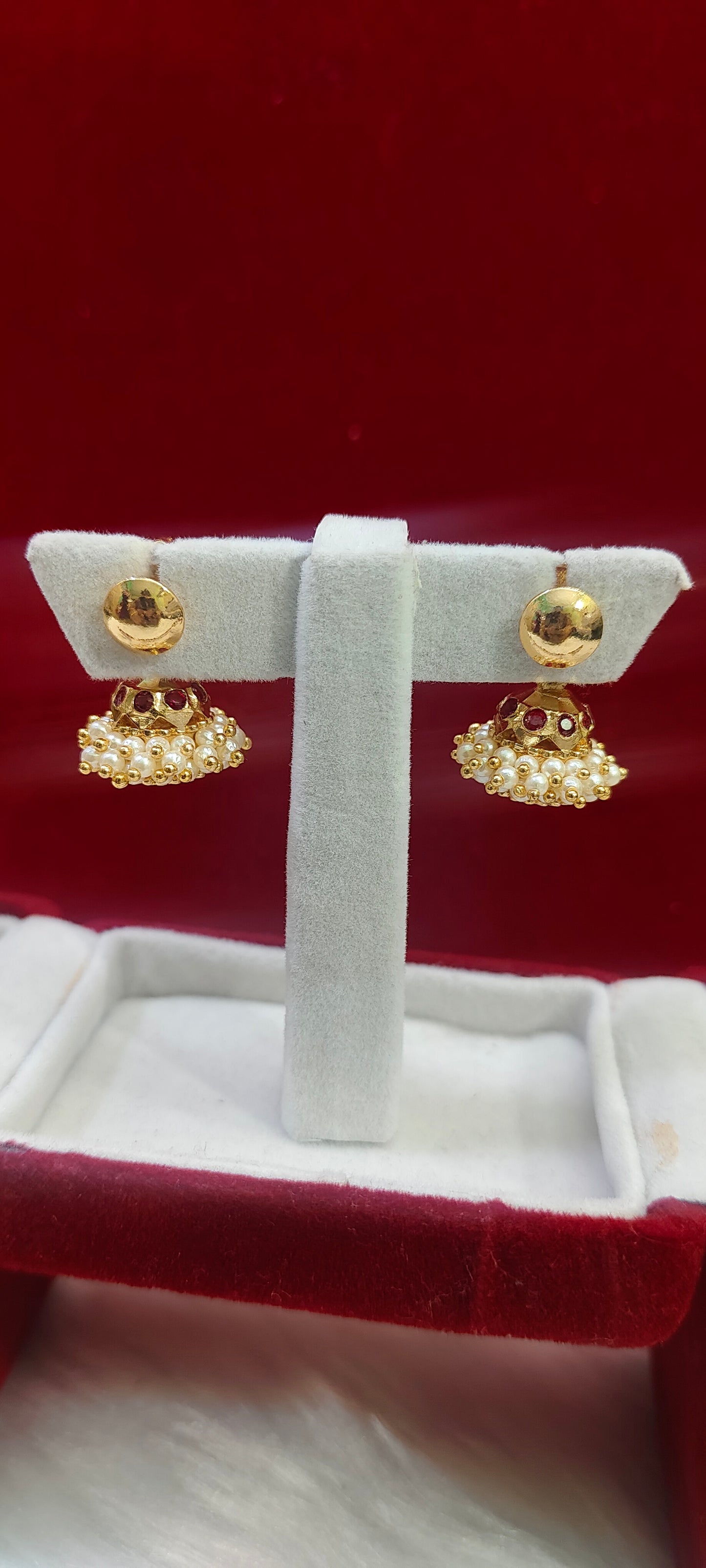 Pure panchaloham pearl jumkas