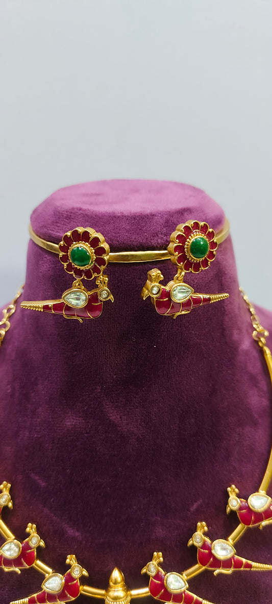 Premium nakshi kante necklace set