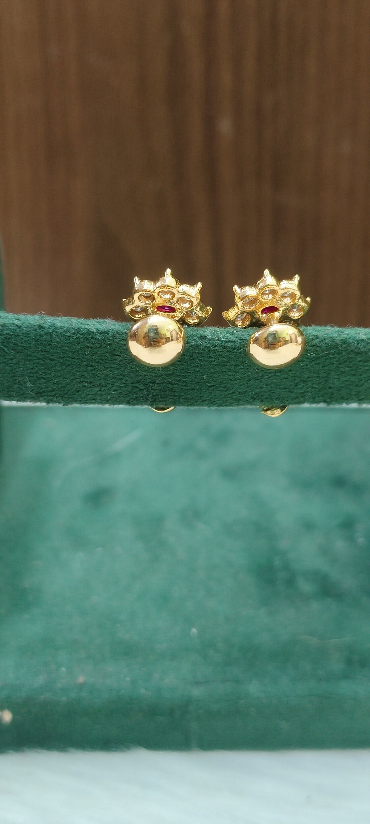 Pure panchaloham daimond look j type earrings