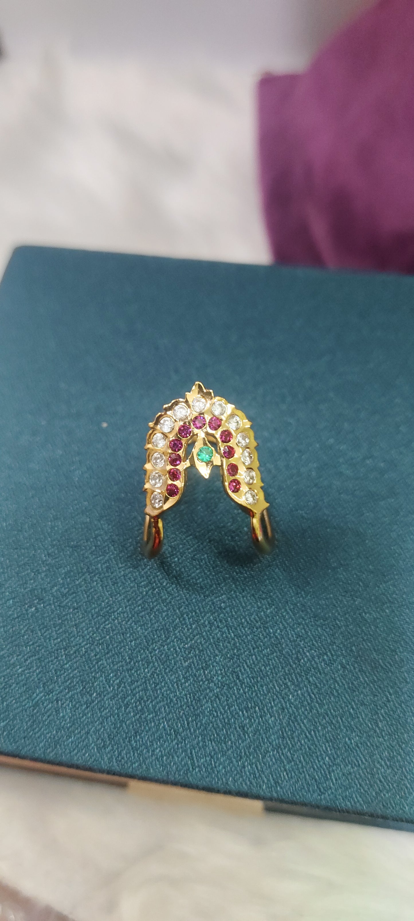 Pure panchaloham pendant with micro black beads with free panchaloham vanki ring