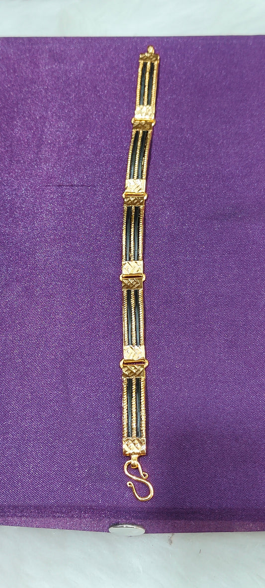 Premium micro gold plated 7" length elephant hair mens bracelet