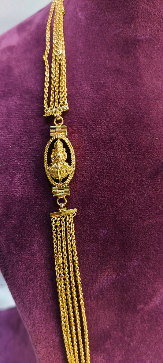 Premium gold finish maa Lakshmi Devi chandara haram
