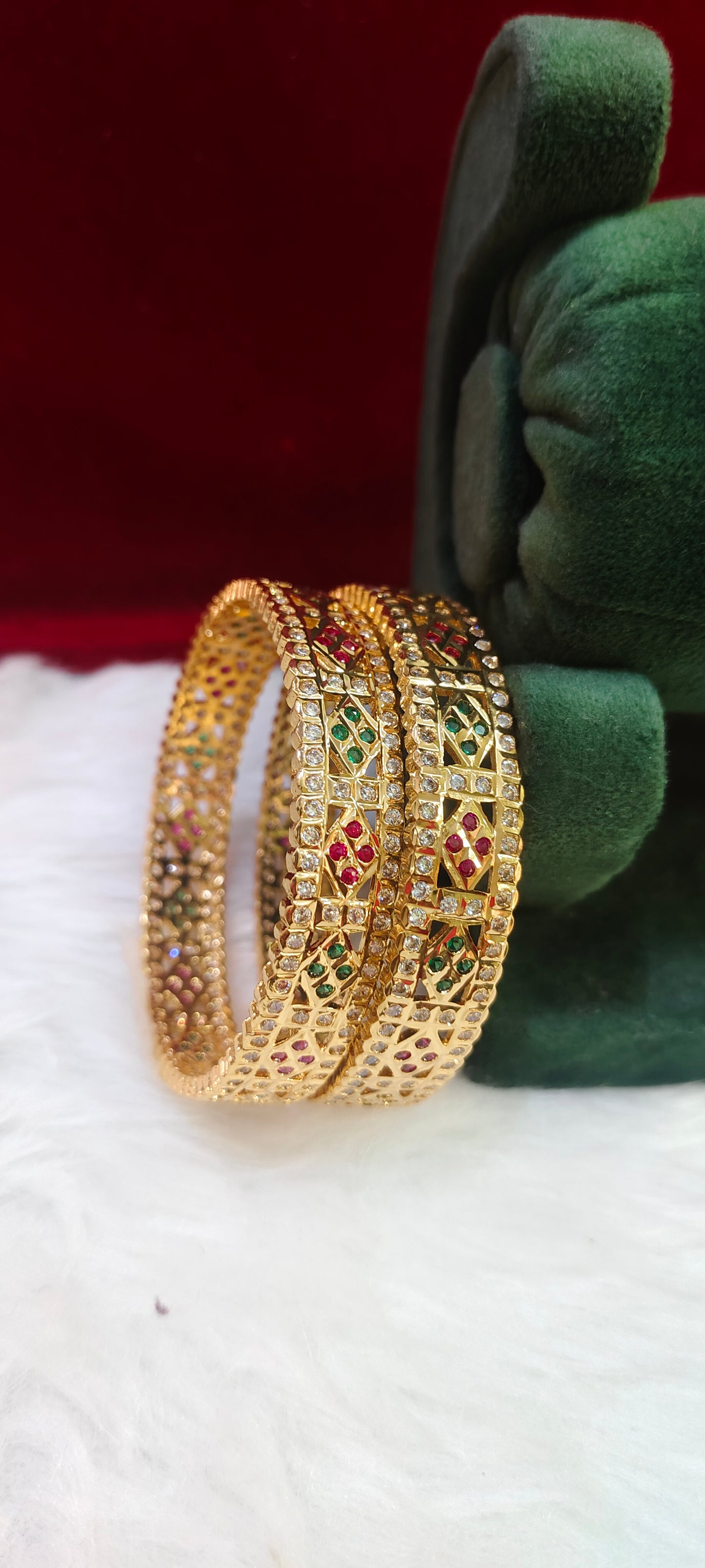 Pure panchaloham vintage look broad bangles