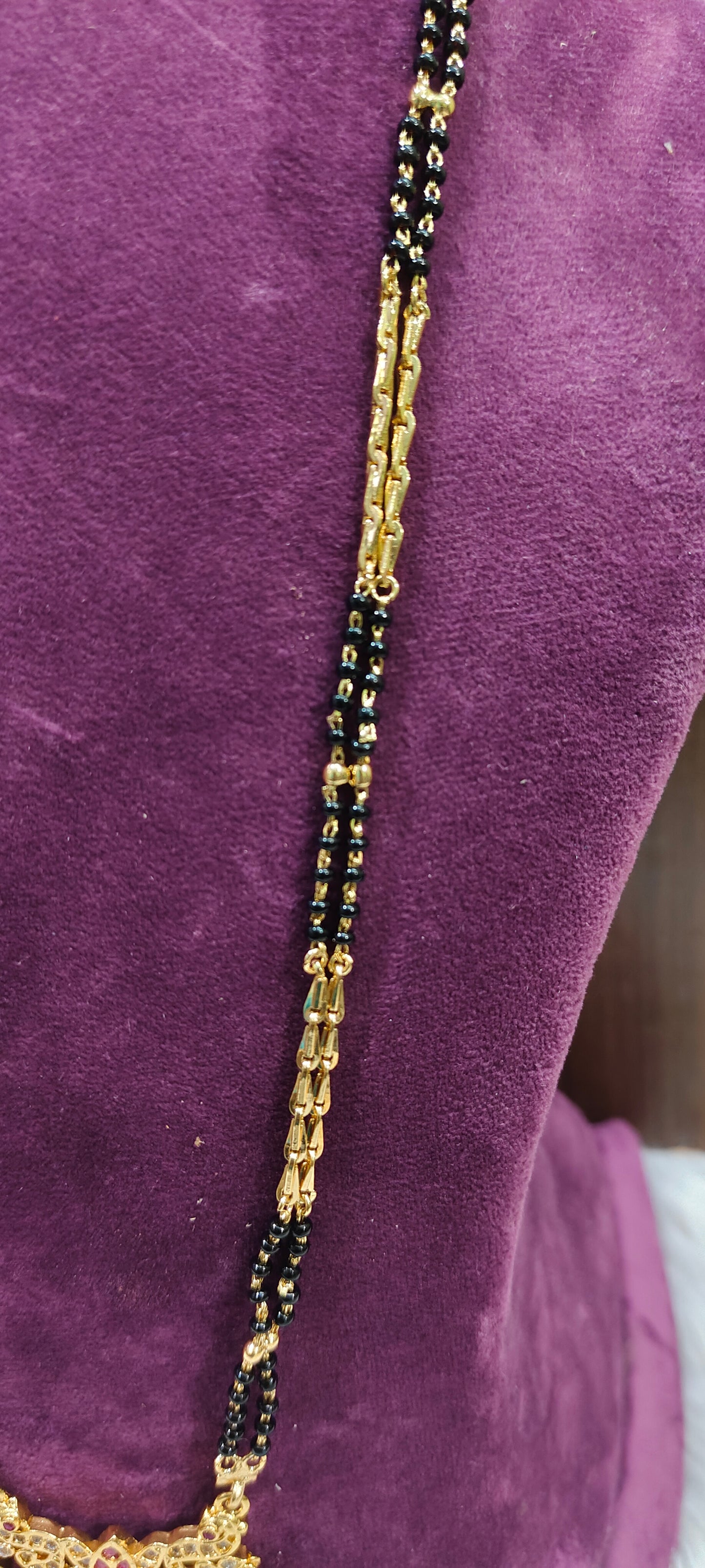 Premium Micro gold rate 28" length black beads