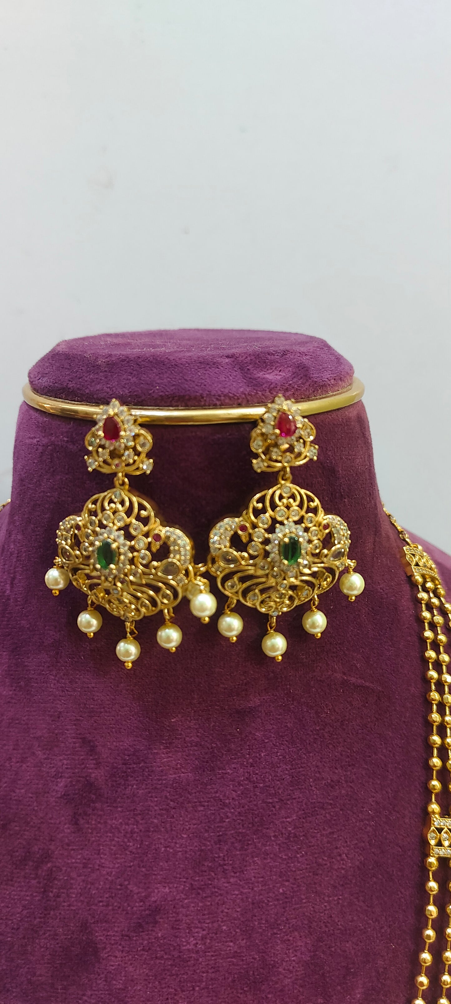 Antique heavy look u shaped long haram set