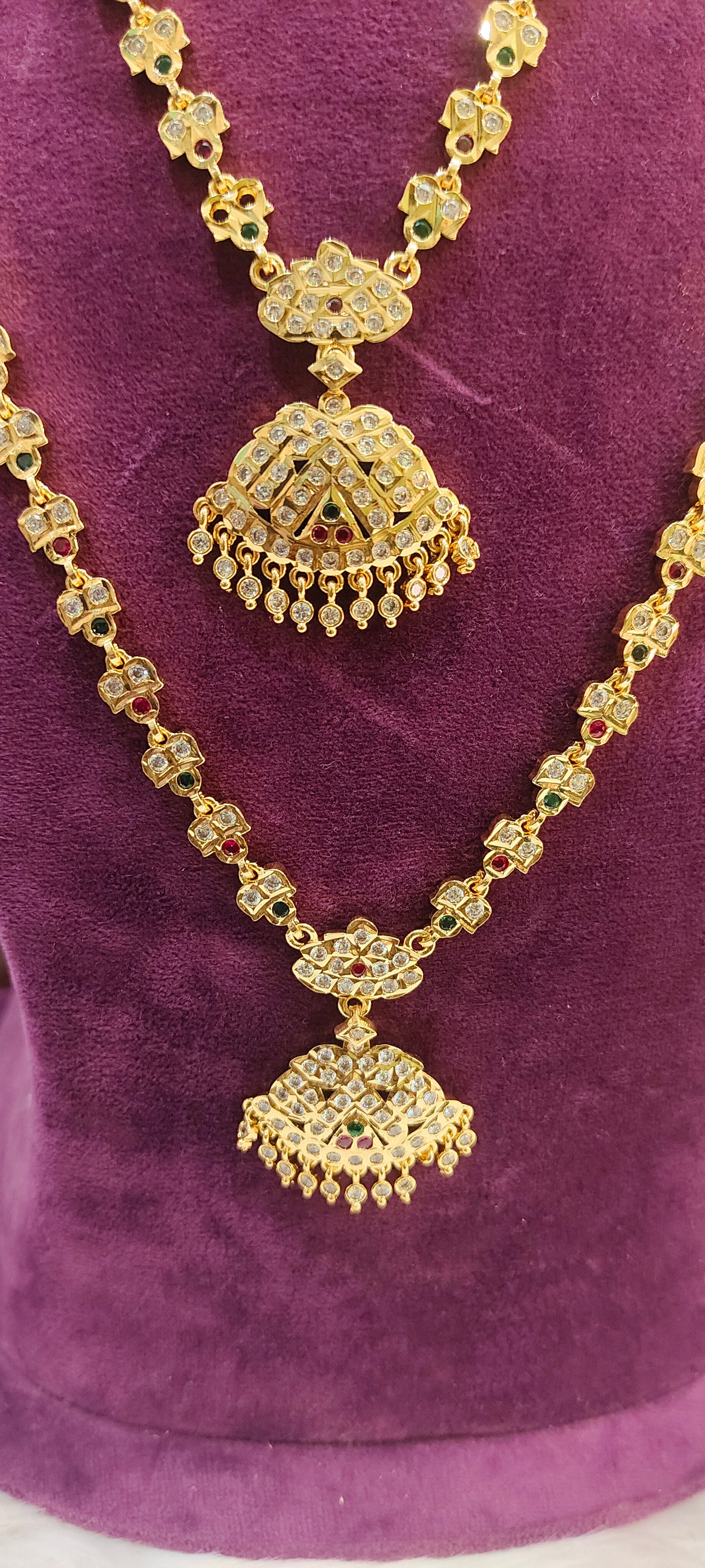 Panchaloham necklace and long haram set
