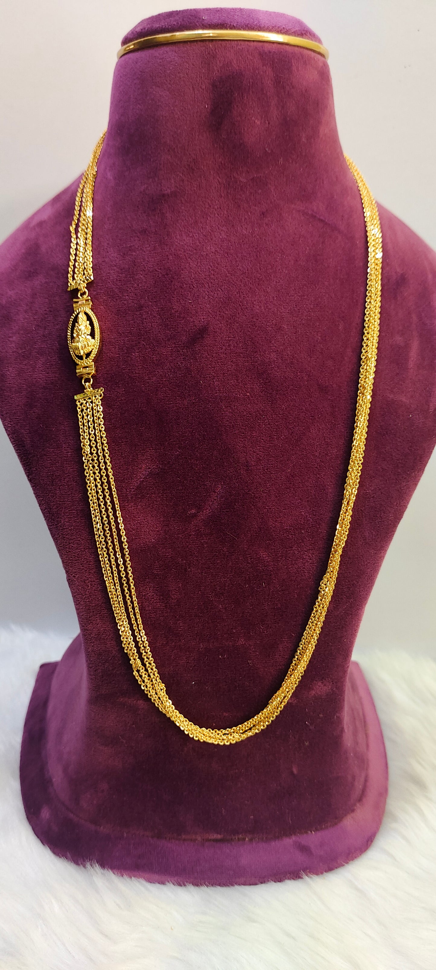 Premium gold finish maa Lakshmi Devi chandara haram