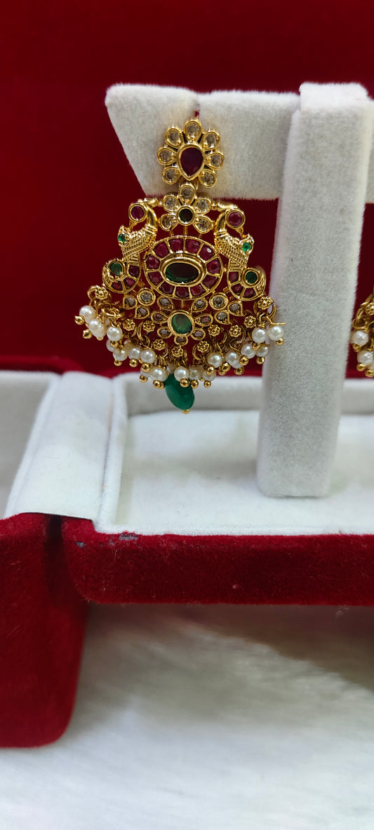 Beautiful pearl big earrings