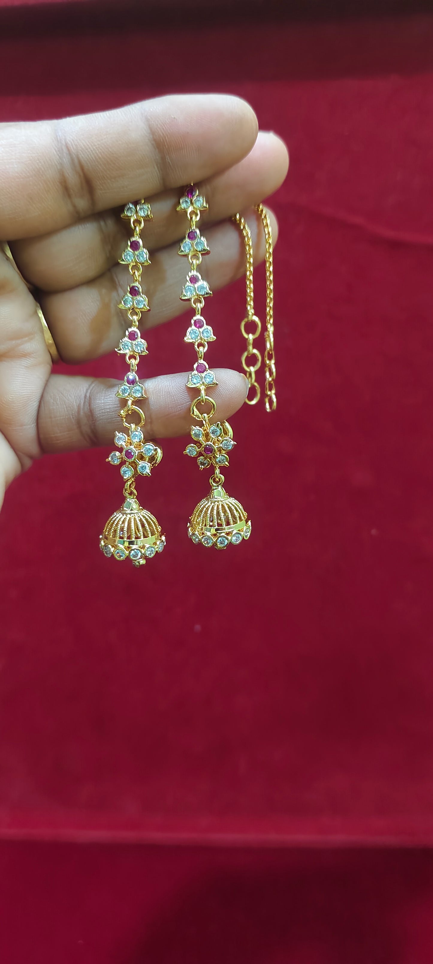 Pure panchaloham jumkas with chuttu maatis combo