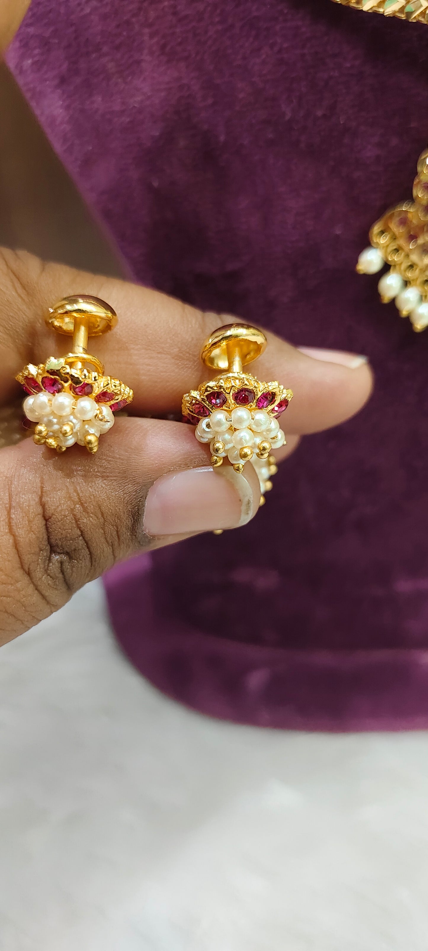 Pure panchaloham vintage look necklace and earrings