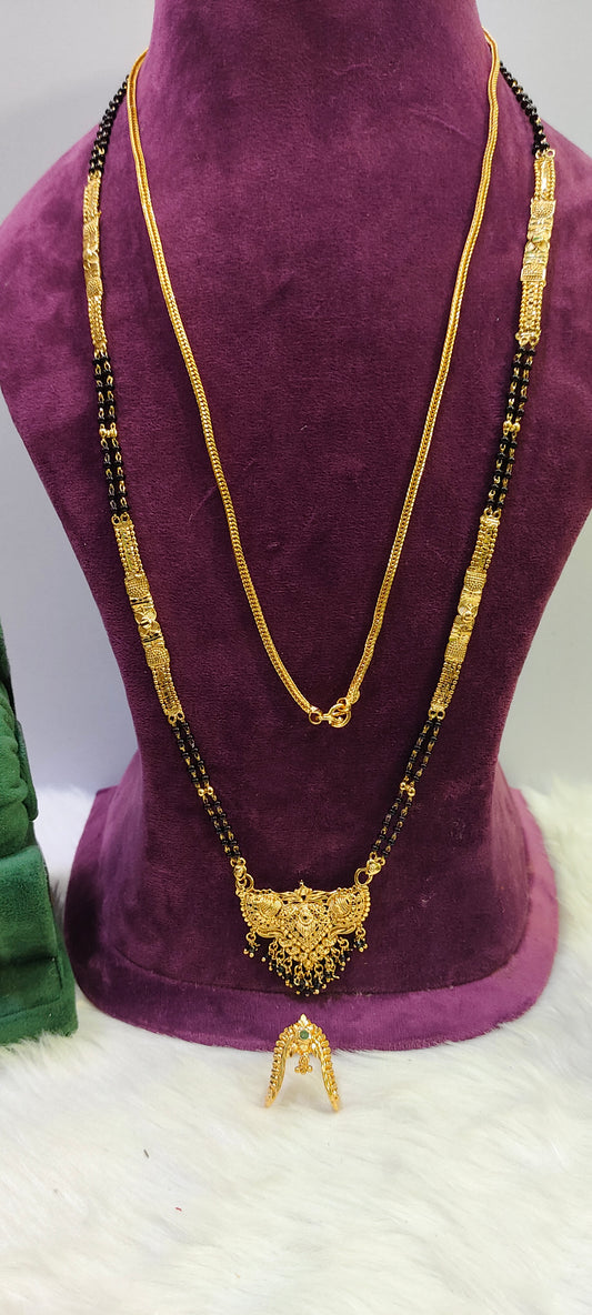 Super 5 combo ( thalichain,black beads,bangles,jumkas,vanki ring)