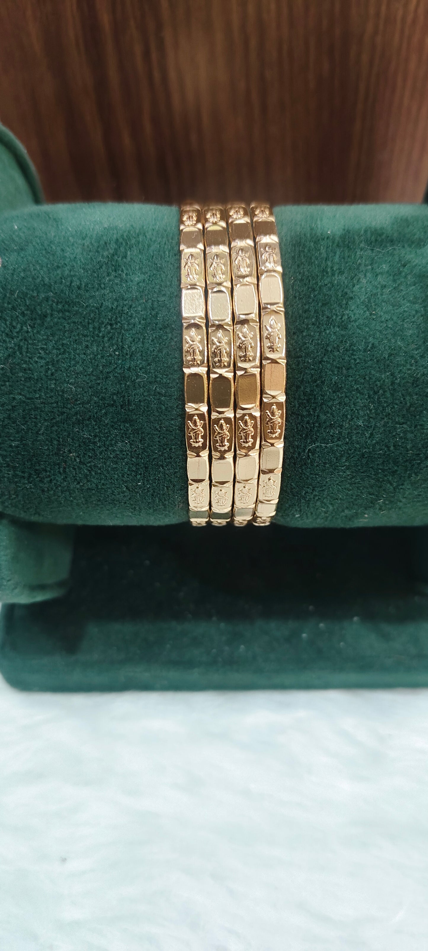 Pure panchaloham unpolished Lakshmi Devi broad bangles