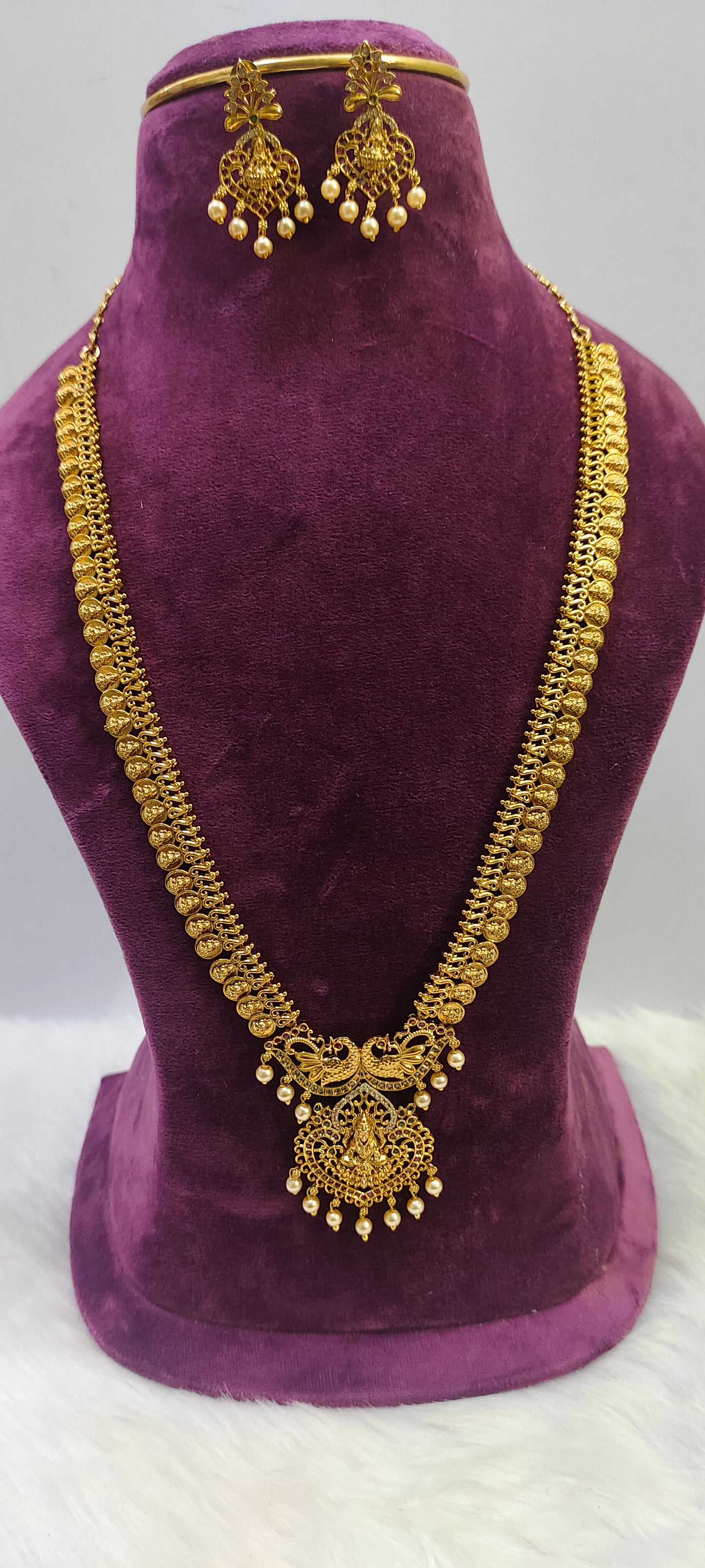 Antique nakshi kasu long haram set