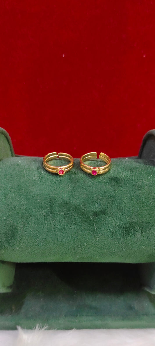Pure panchaloham toe rings with stone