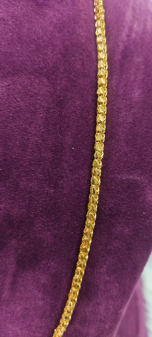 Pure panchaloham polished 24" length heart shape chain