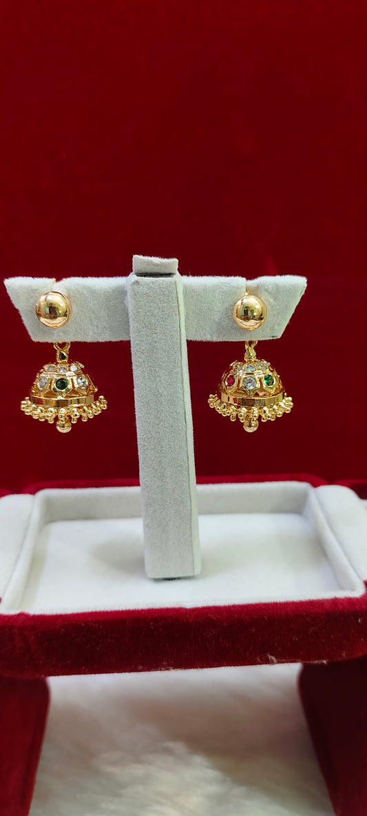 Pure panchaloham vintage look jumkas