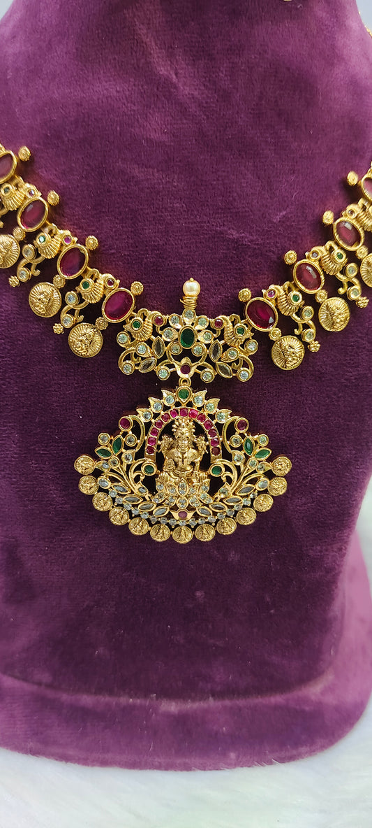 Premium Nakshi Lakshmi Devi necklace set