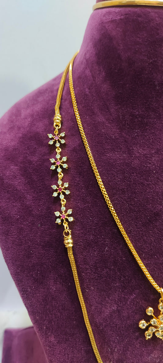 24" length side pendant thali chain with panchaloham pendant chain combo