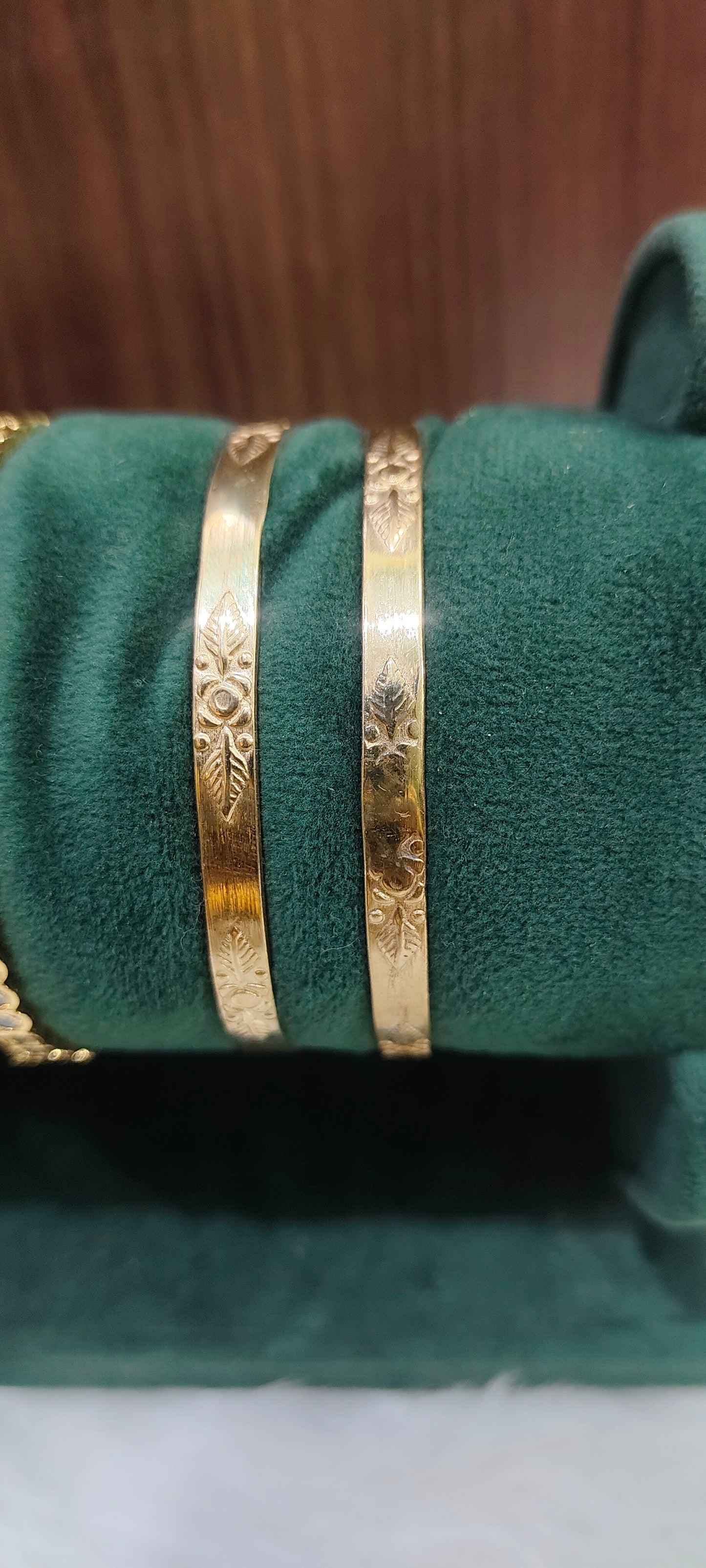 Pure panchaloham 2 stone bangles and unpolished 2 bangles combo