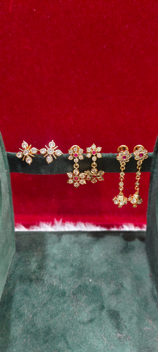 Pure panchaloham 3 set earrings combo
