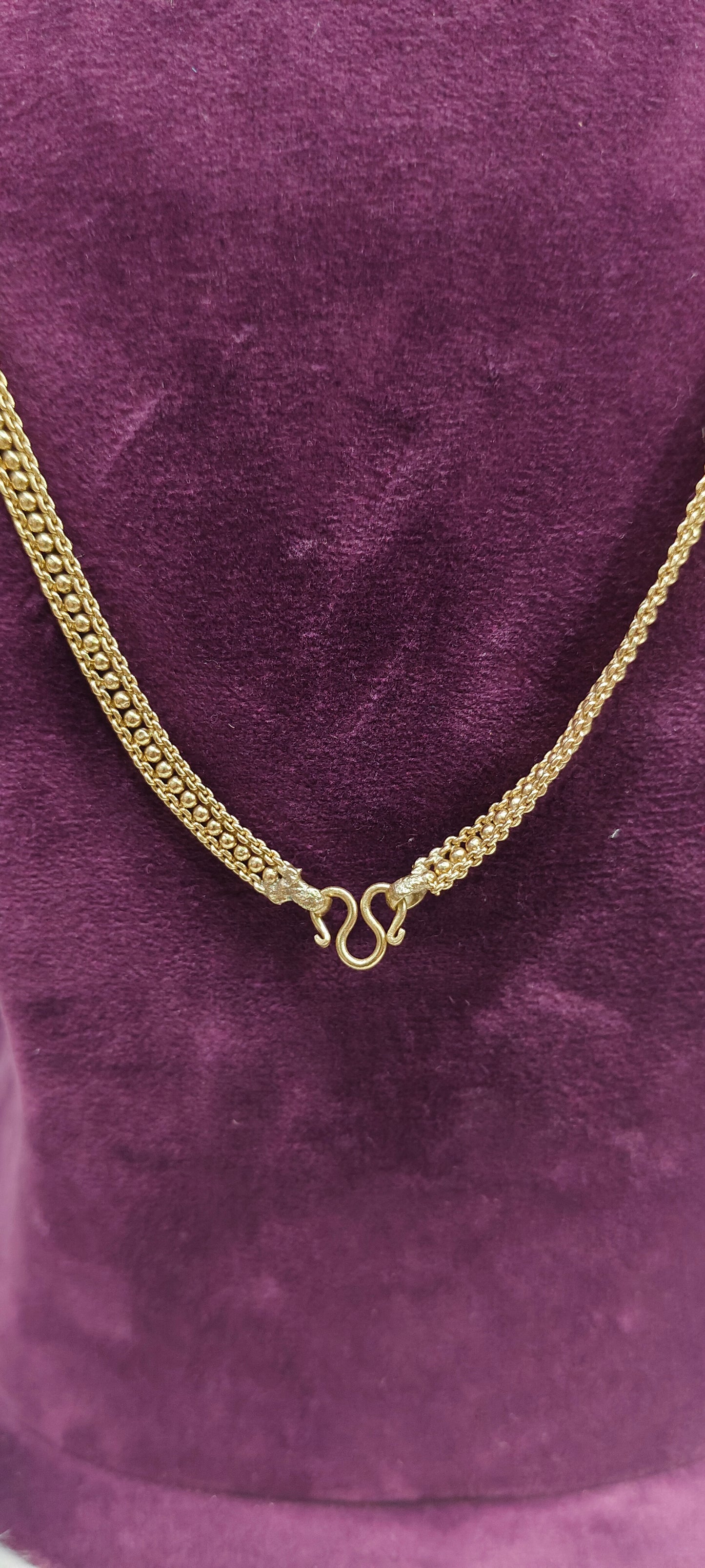 Pure panchaloham 24" length unpolished double line pattern thali chain