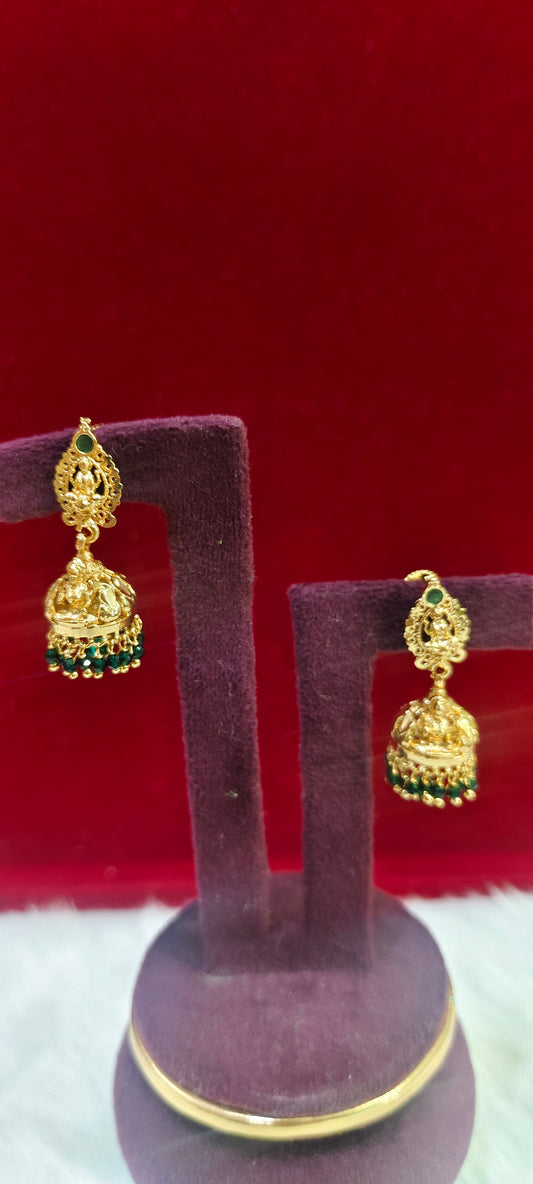 Gold look Lakshmi Devi cute jumkas