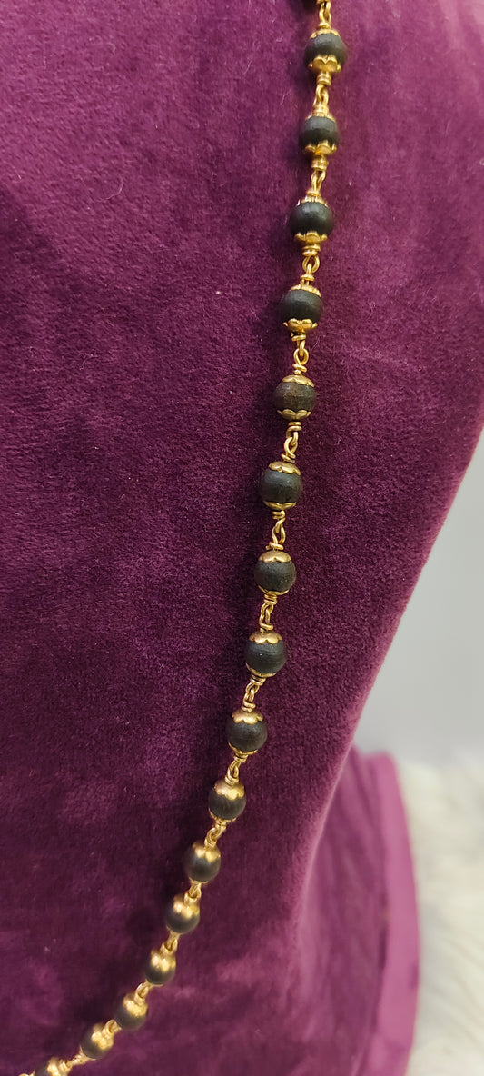 Pure panchaloham 6mm size Karungali mala with cirtificate