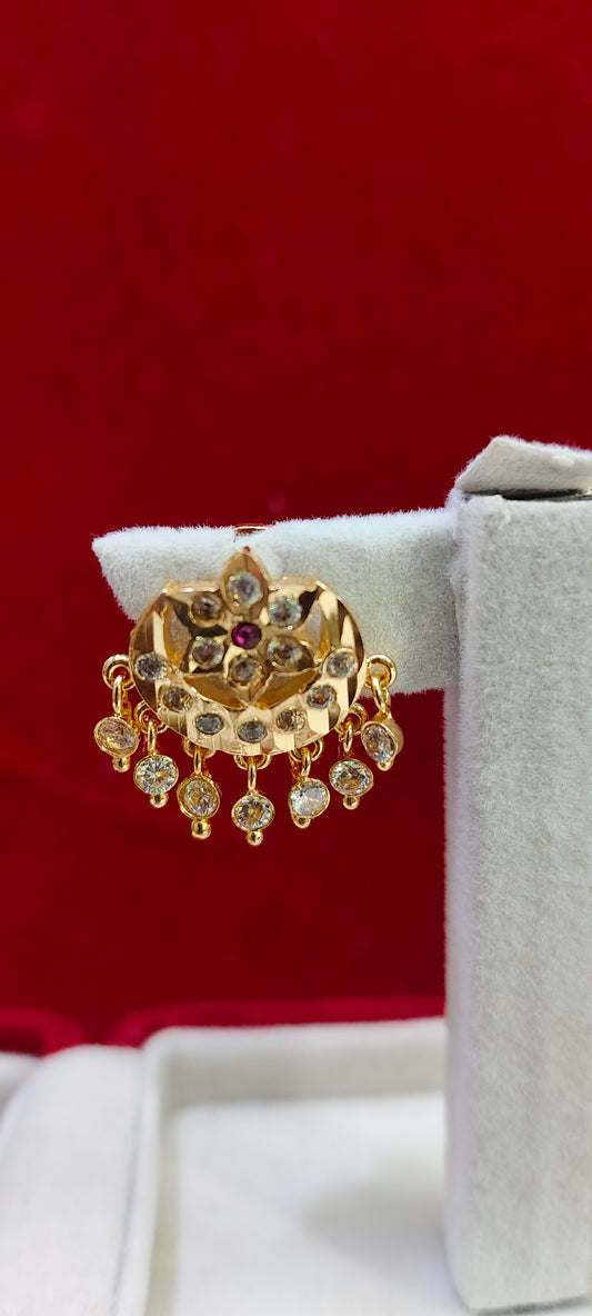 Pure panchaloham star moon studs(stone colour may changes)