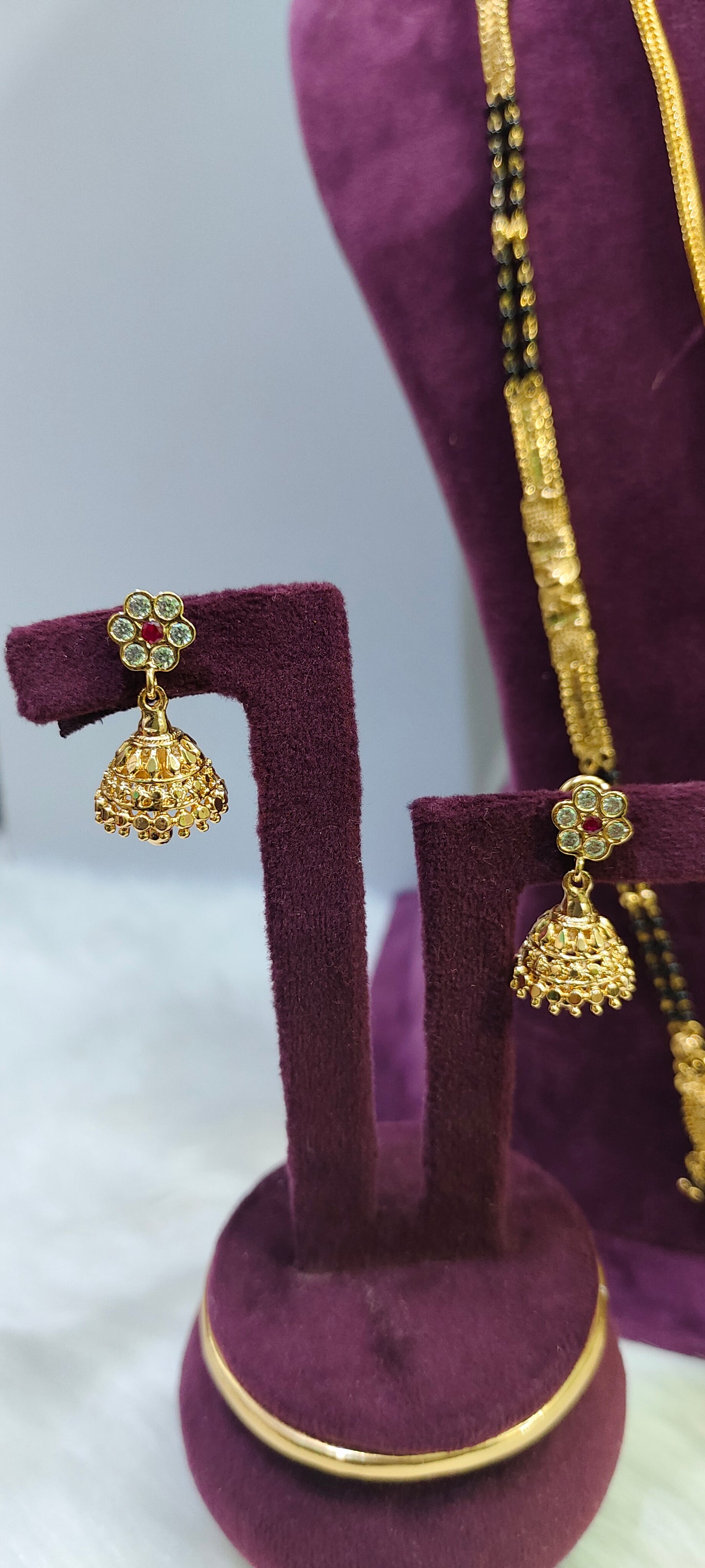 Super 5 combo ( thalichain,black beads,bangles,jumkas,vanki ring)