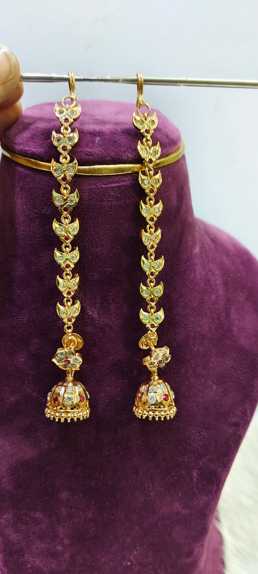 Pure panchaloham jumkas and maati combo