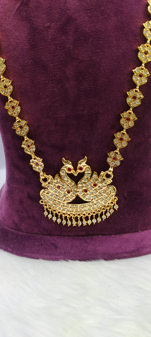 Free panchaloham necklace with panchaloham long haram on dasara sale