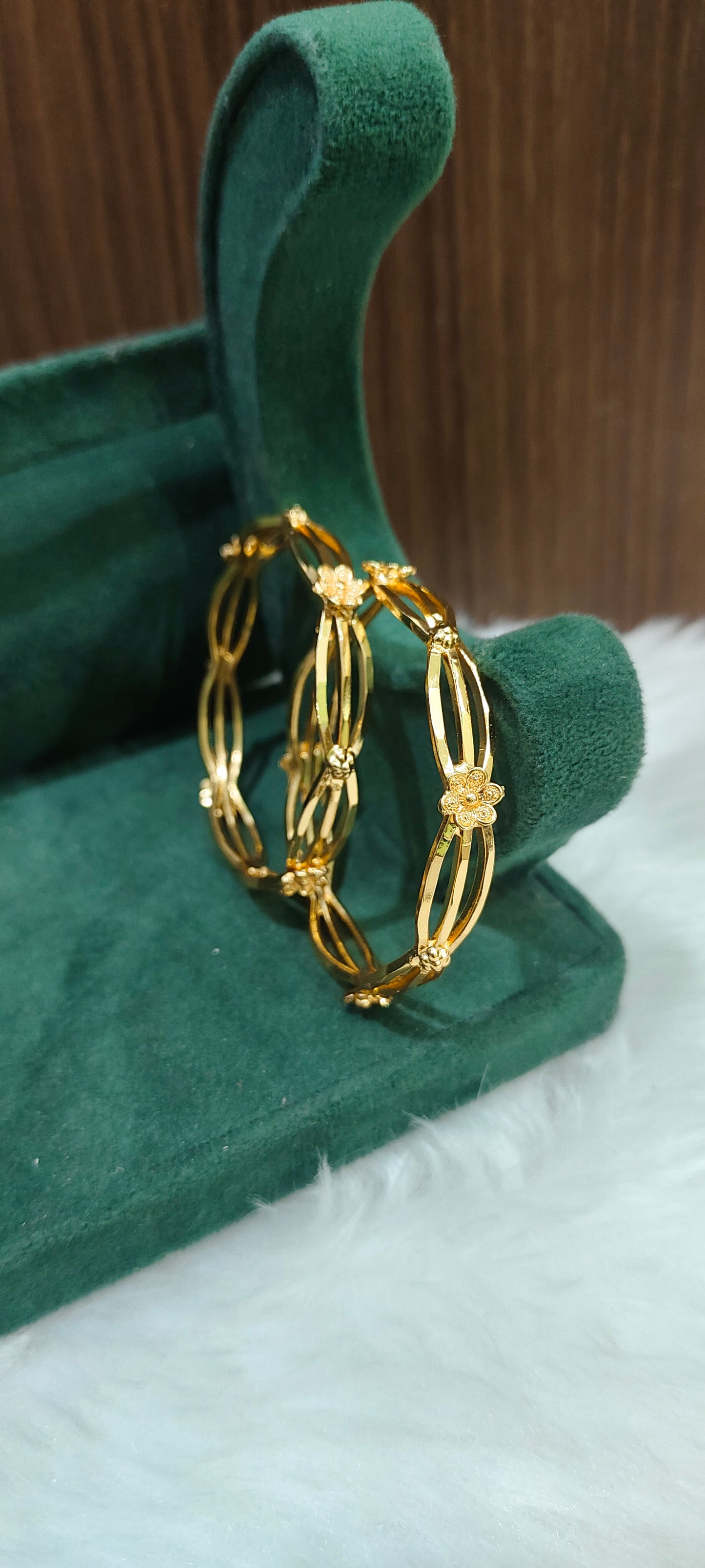 Premium micro gold plated gold look kids bangles