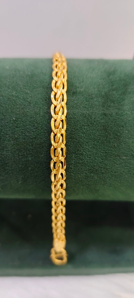 100%gold look mens bracelet