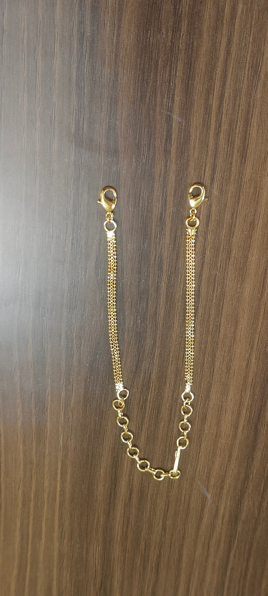 Premium nakshi back chain with detachable hooks 10" length