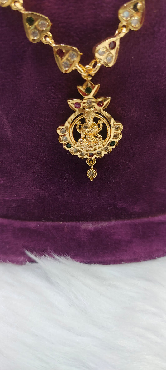Pure panchaloham simple Lakshmi Devi necklace