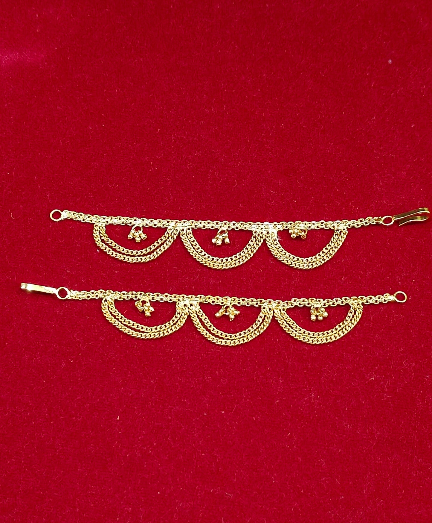 Premium micro gold plated single line chapasawaralu(earchains)