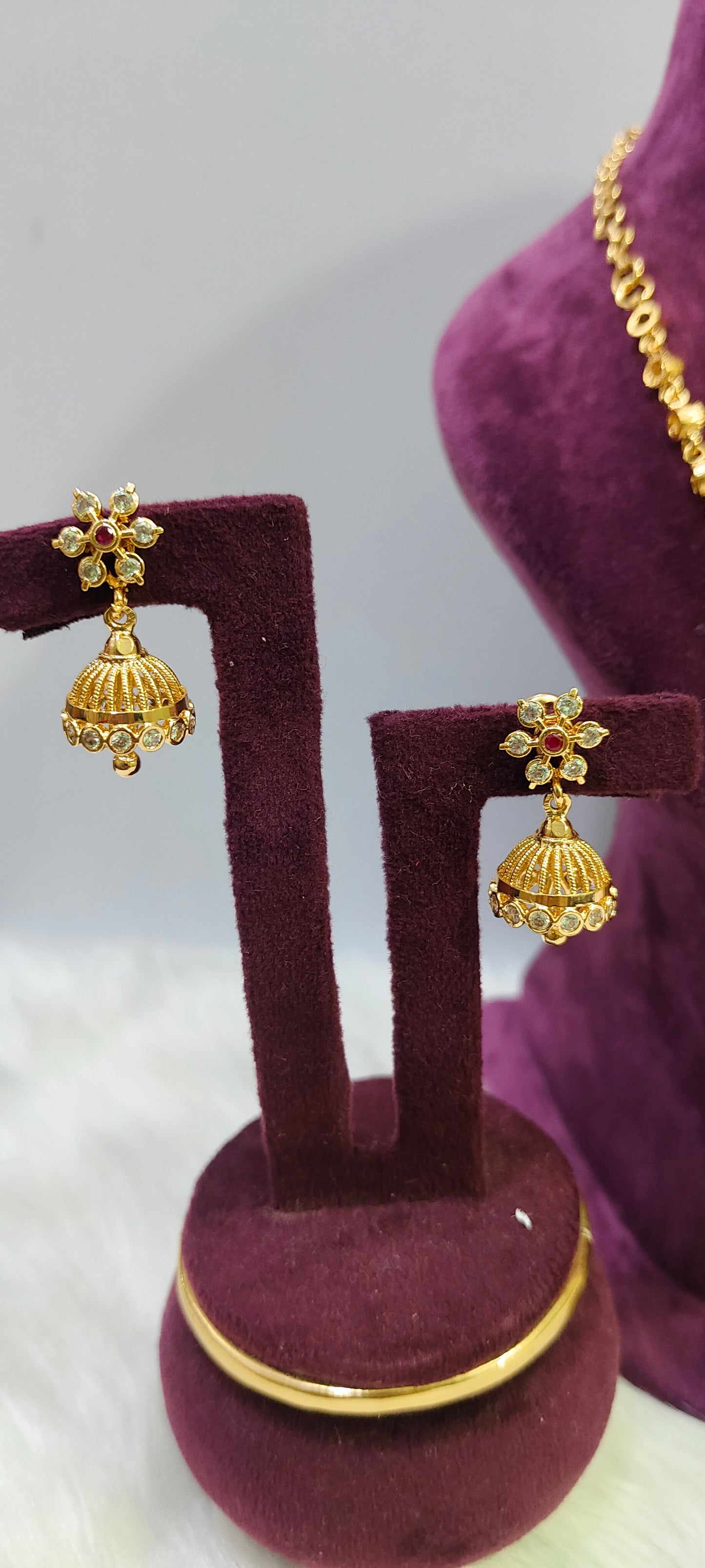 Pure panchaloham necklace and jumkas combo