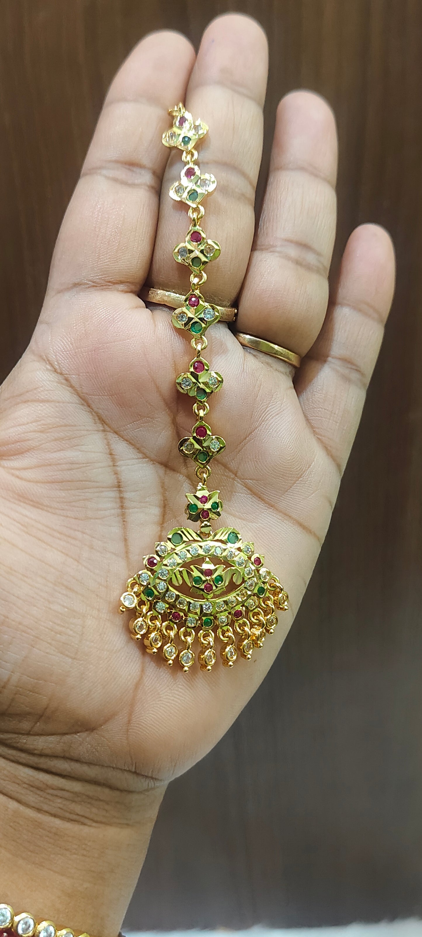 Pure panchaloham multi colour stone mangtika