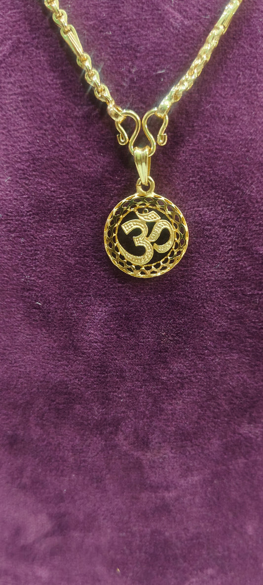 Premium micro gold plated 20" 5+1 Chain will om pendant chain