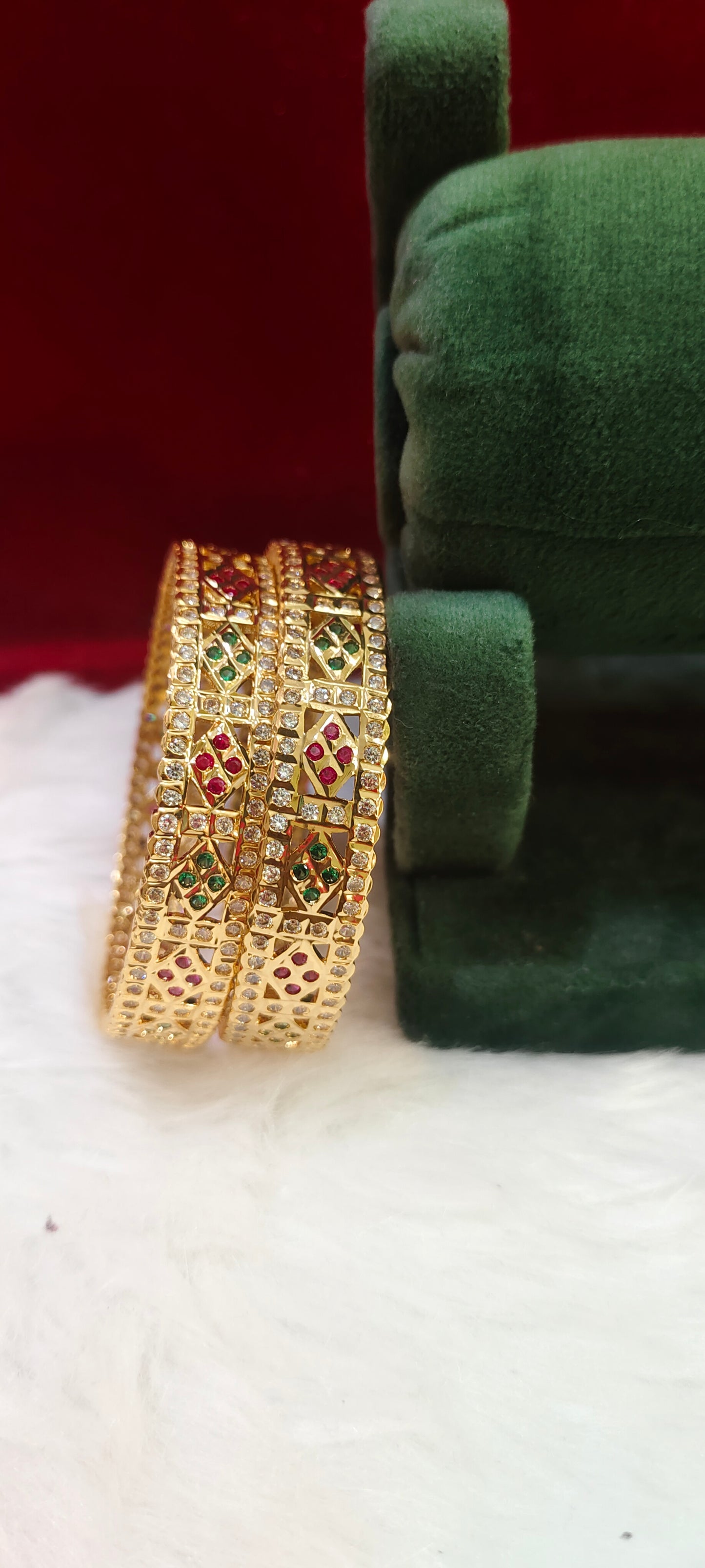 Pure panchaloham vintage look broad bangles