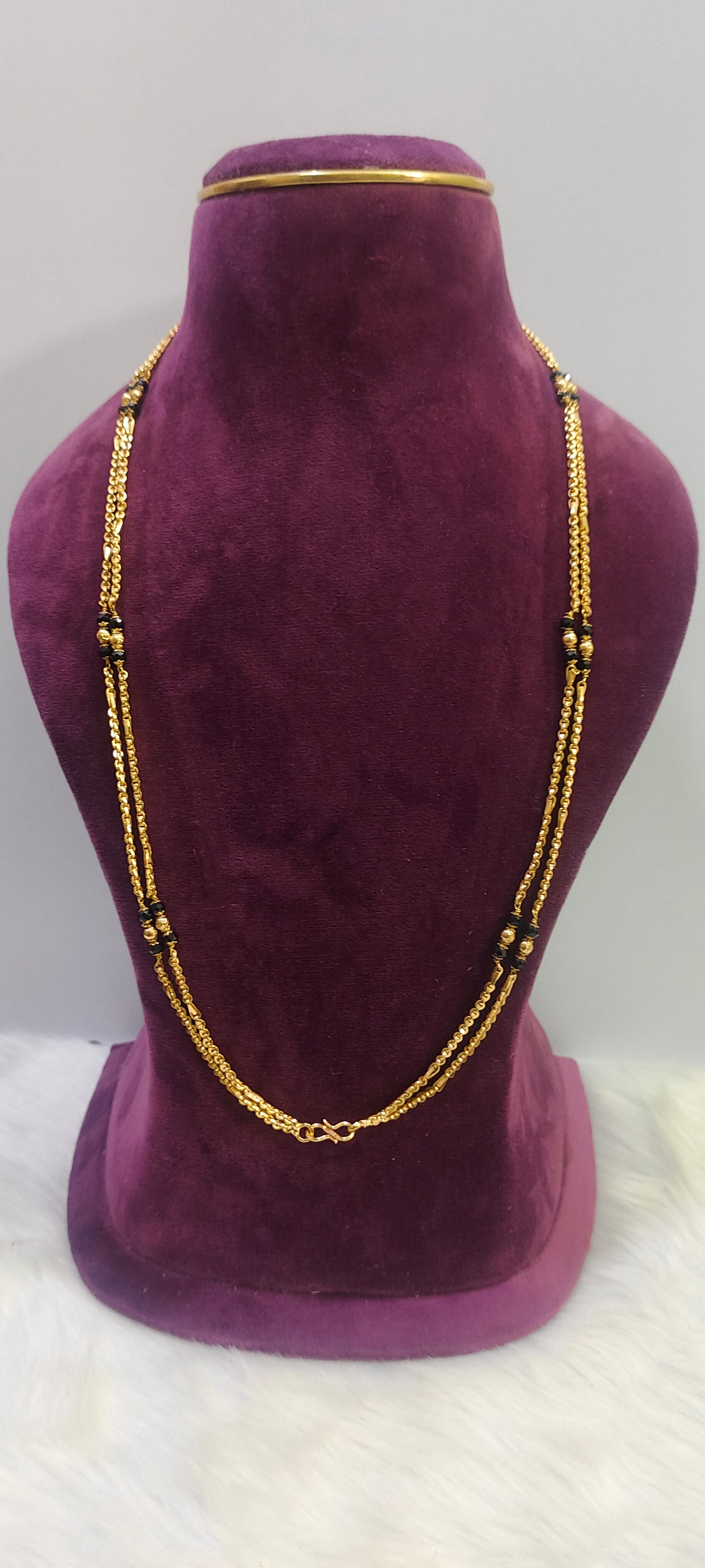 1 gram plated 30" length 2 line thali chain