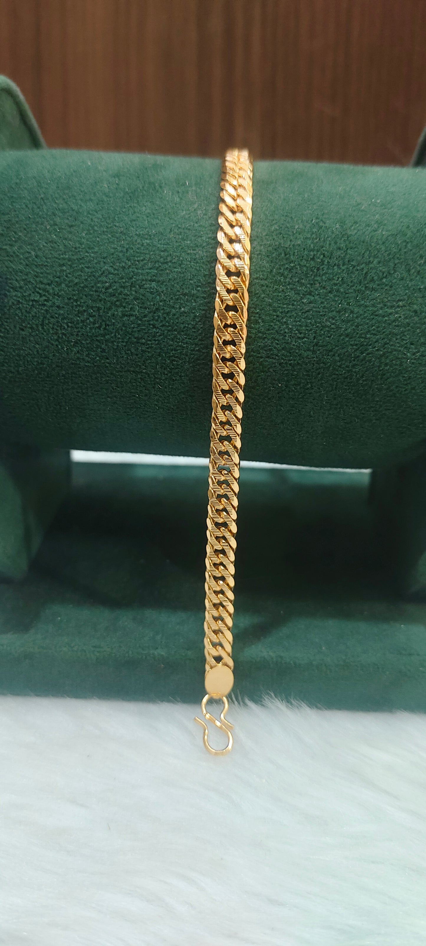 Premium micro gold plated 8" mens bracelet