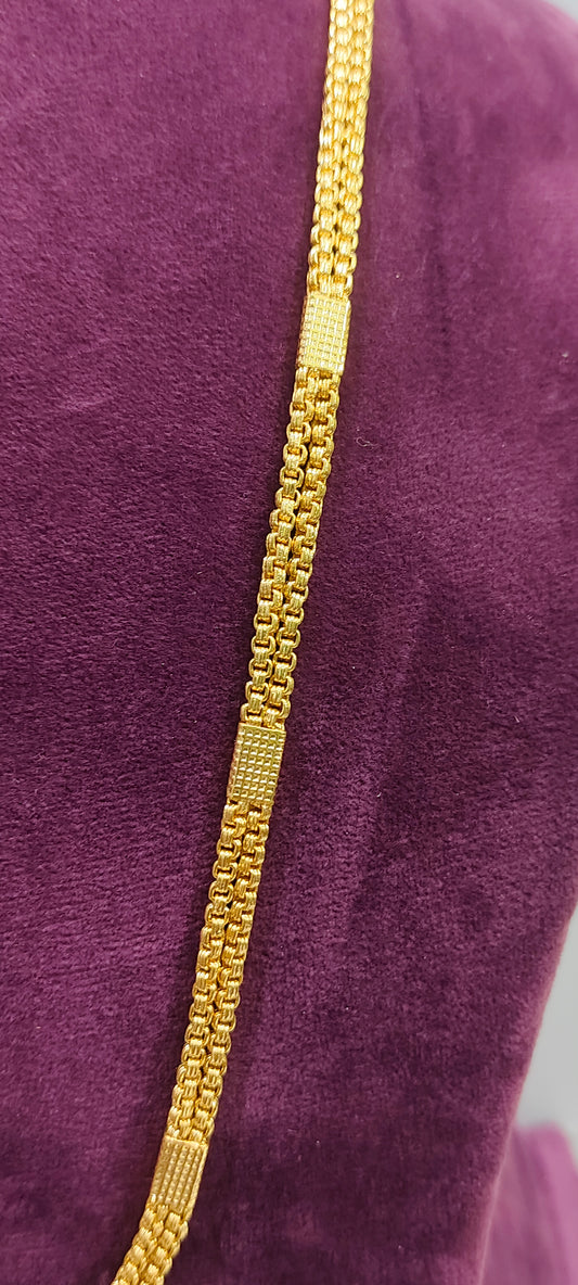 Premium micro gold plated 24" length 2 line thali chain with mangalsutra