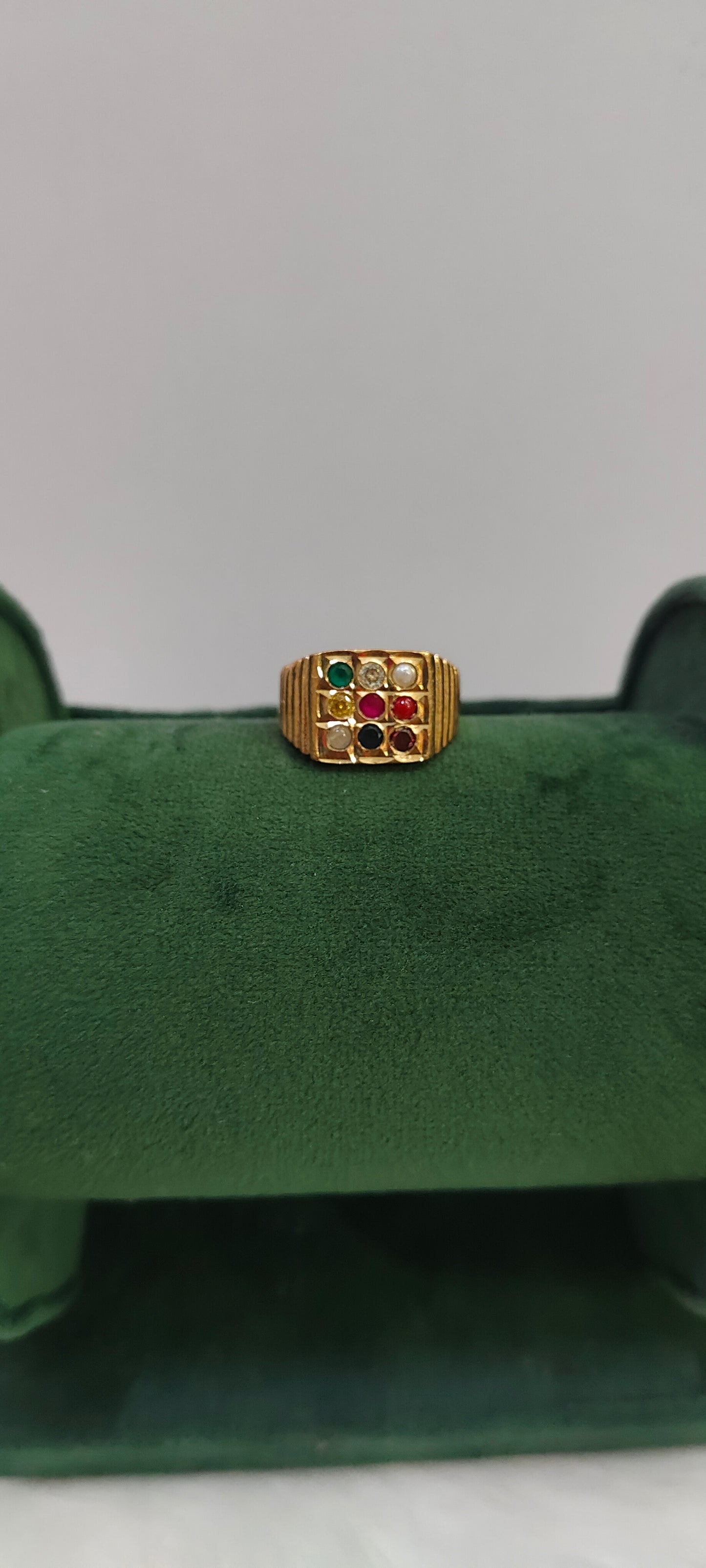 Pure panchaloham unpolished navratan ring for men