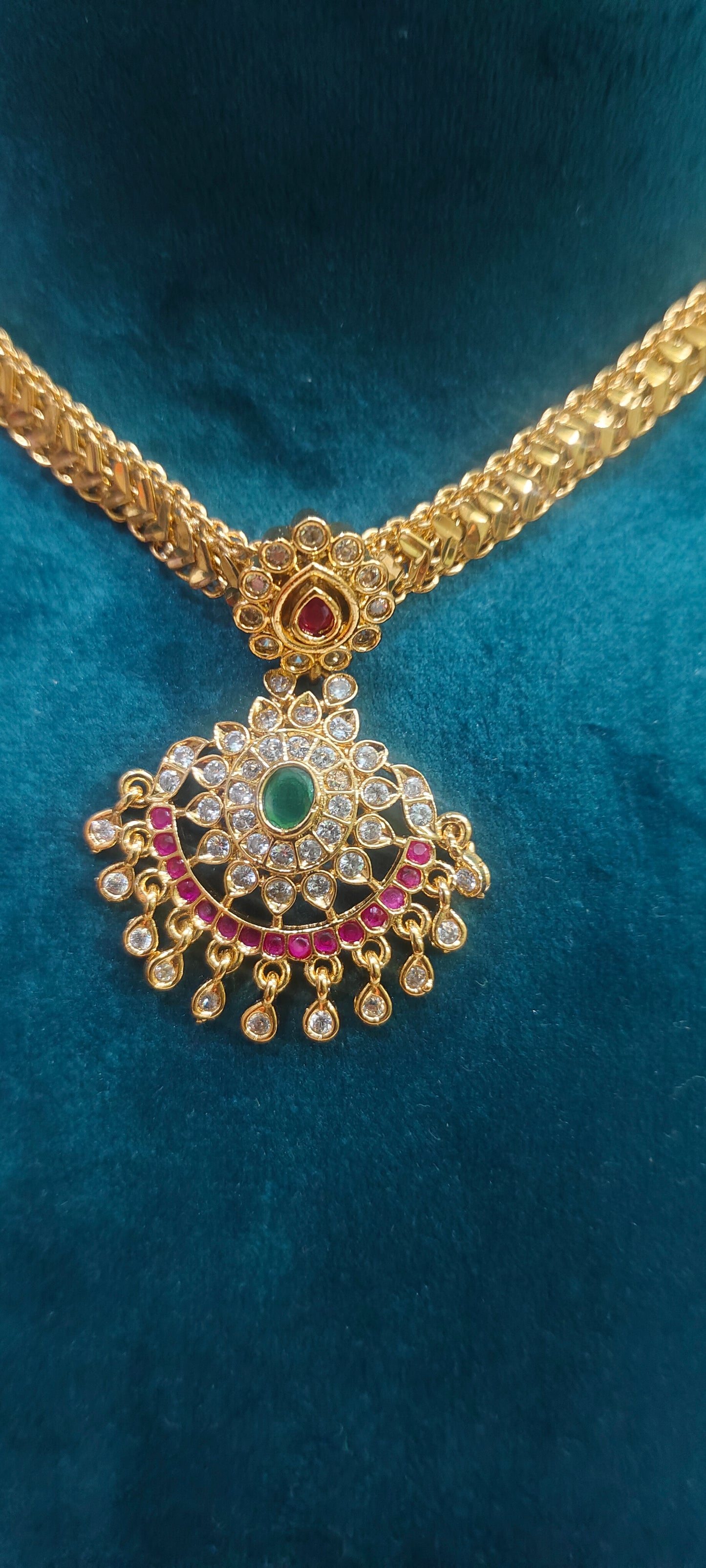 Premium nakshi gold look nanupatti necklace